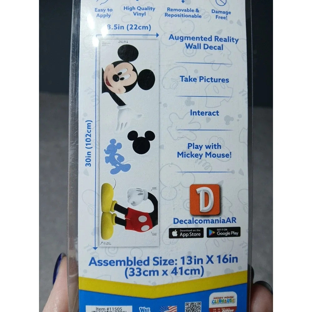 Disney Jr MICKEY MOUSE 13x16 Augmented Reality Wall Decal New Reposition Kids